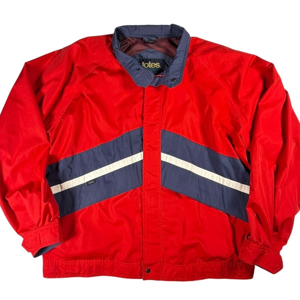 Vintage 80s/90s Totes Colorblock Windbreaker Jacket Mens XXL Retro Red Tech-Tex